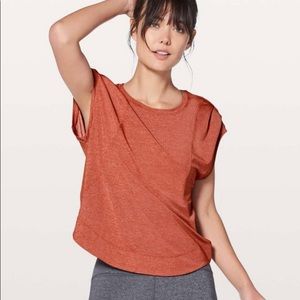 Lululemon Gait Keeper Short Sleeve Heathered Bonfire Size 6